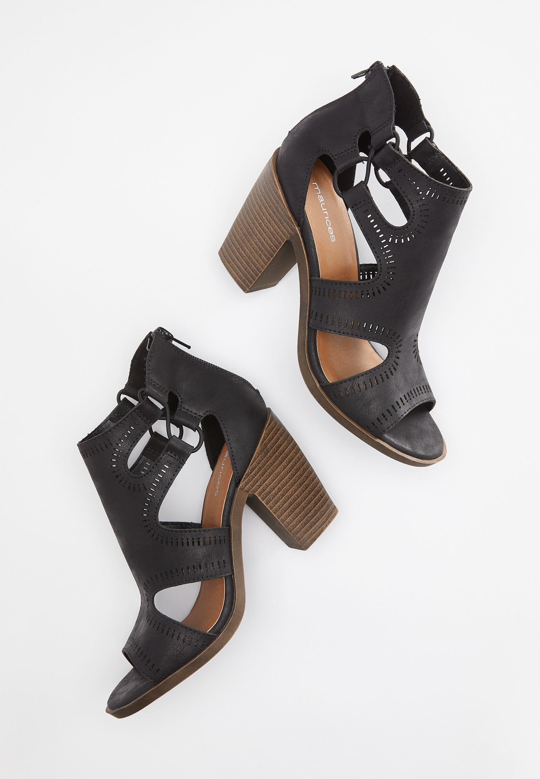 Hailey Black Cut Out Open Toe Heel maurices