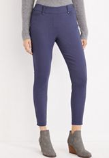 Blue Bengaline Skinny Ankle Pant, C153, small