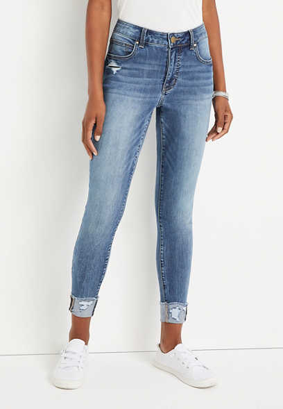 m jeans by maurices™ Everflex™ Super Skinny Ankle Curvy High Rise Cuffed Jean