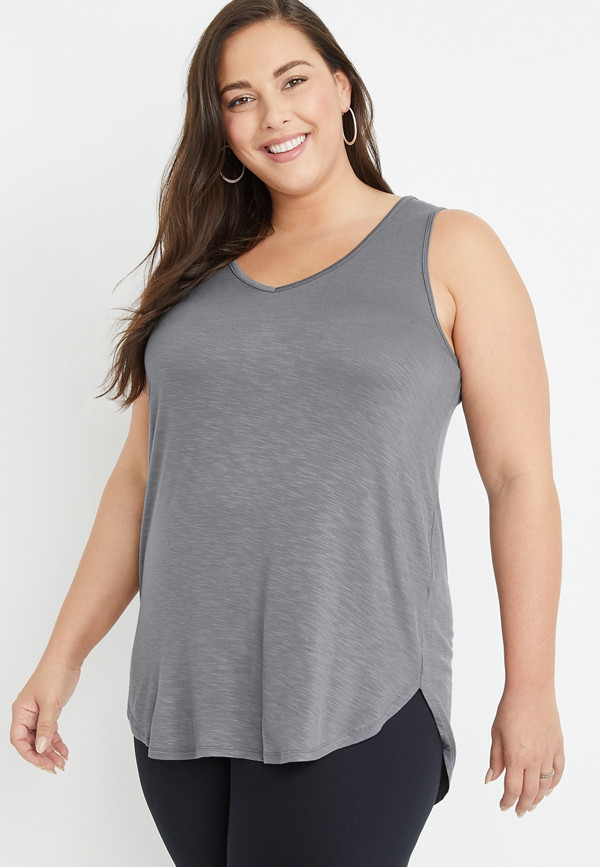 Plus Size 24/7 Mara V Neck Tank Top | maurices
