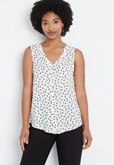 Madison White Polka Dot Tank Top, , small