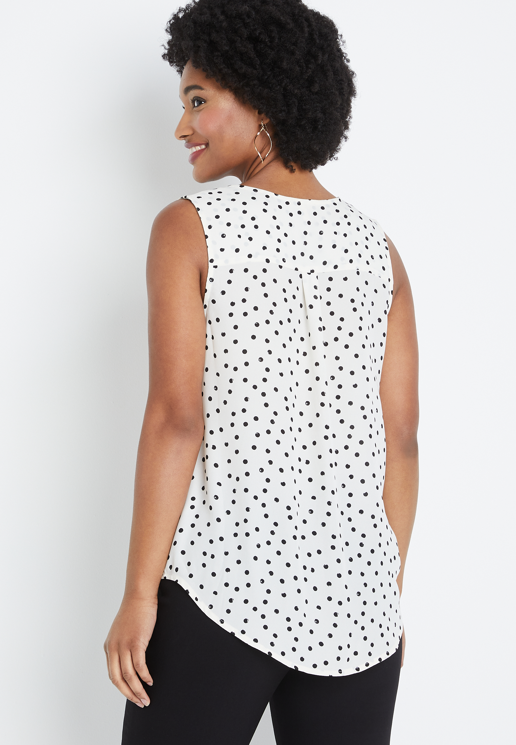 Madison White Polka Dot Tank Top, , large