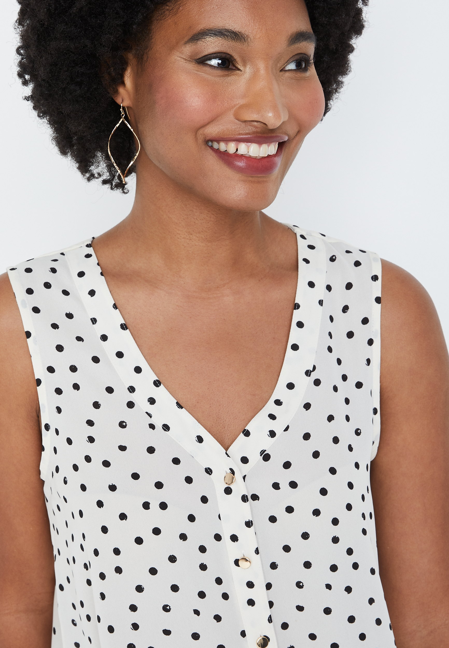 Madison White Polka Dot Tank Top, , large