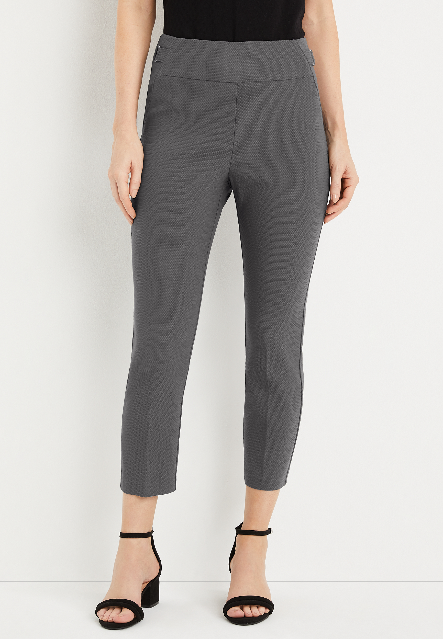 Gray Bengaline Textured Cropped Dress Pant maurices