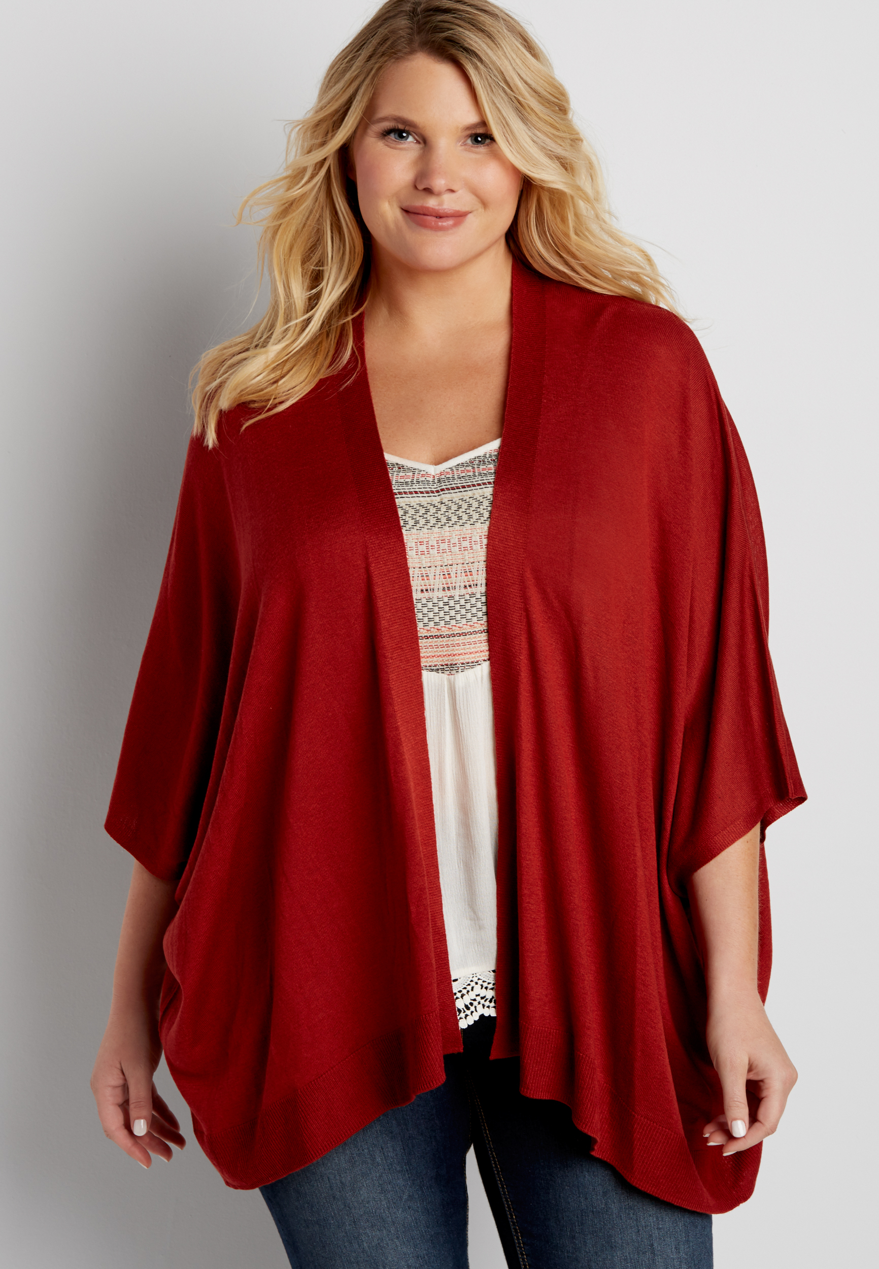 plus size lightweight kimono cardigan with open front maurices
