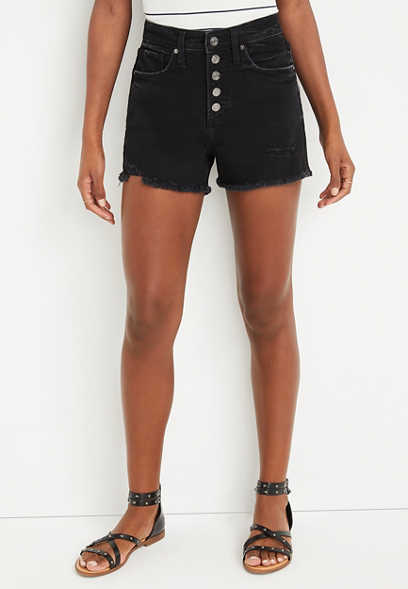 Silver Jeans Co.® Beau Black Curvy High Rise 3.5in Ripped Short