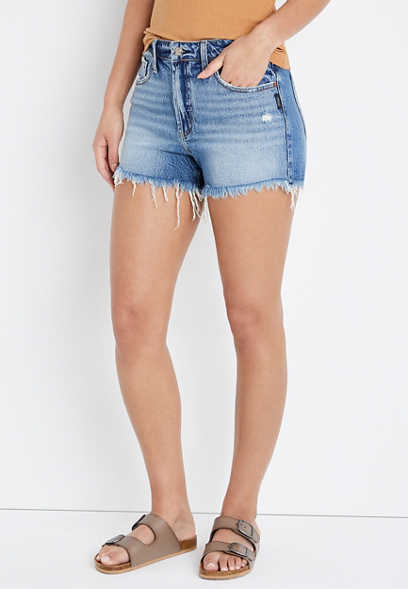 Silver Jeans Co.® Beau Mid Rise Frayed 3in Girlfriend Short