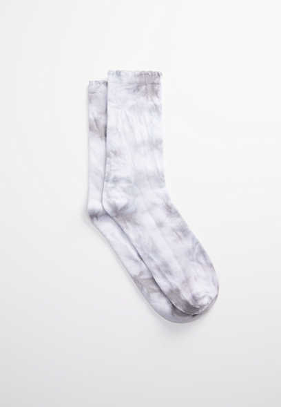 Gray Tie Dye Crew Socks