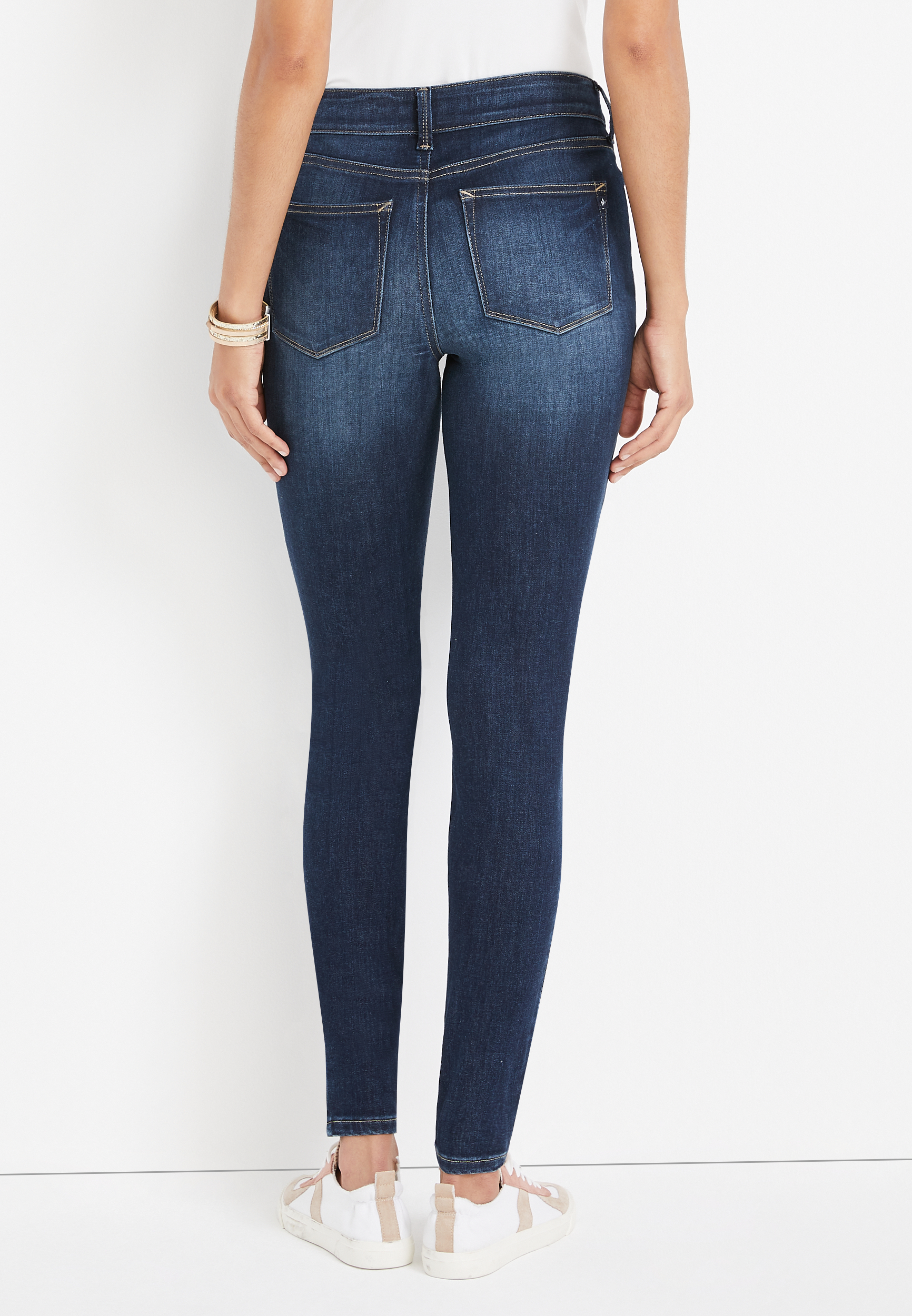 m jeans by maurices&trade; Cool Comfort High Rise Button Fly Jegging, DARK SANDBLAST, large