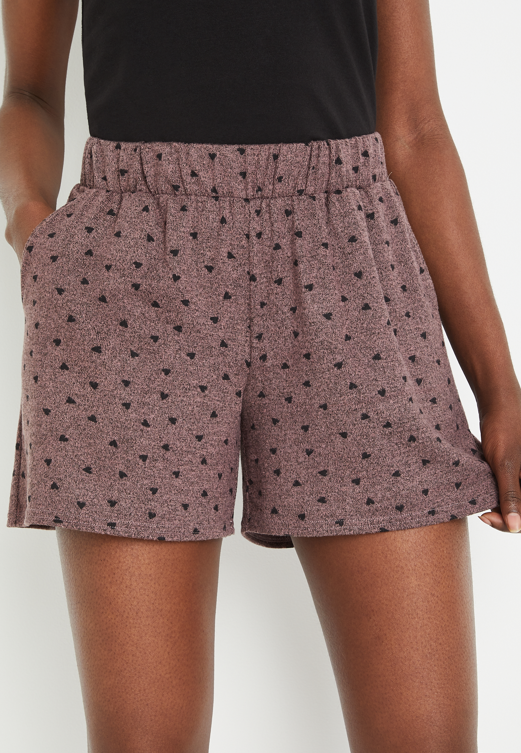 Lakeside Super Soft Pink Heart Mid Rise 4in Short, C7368, large