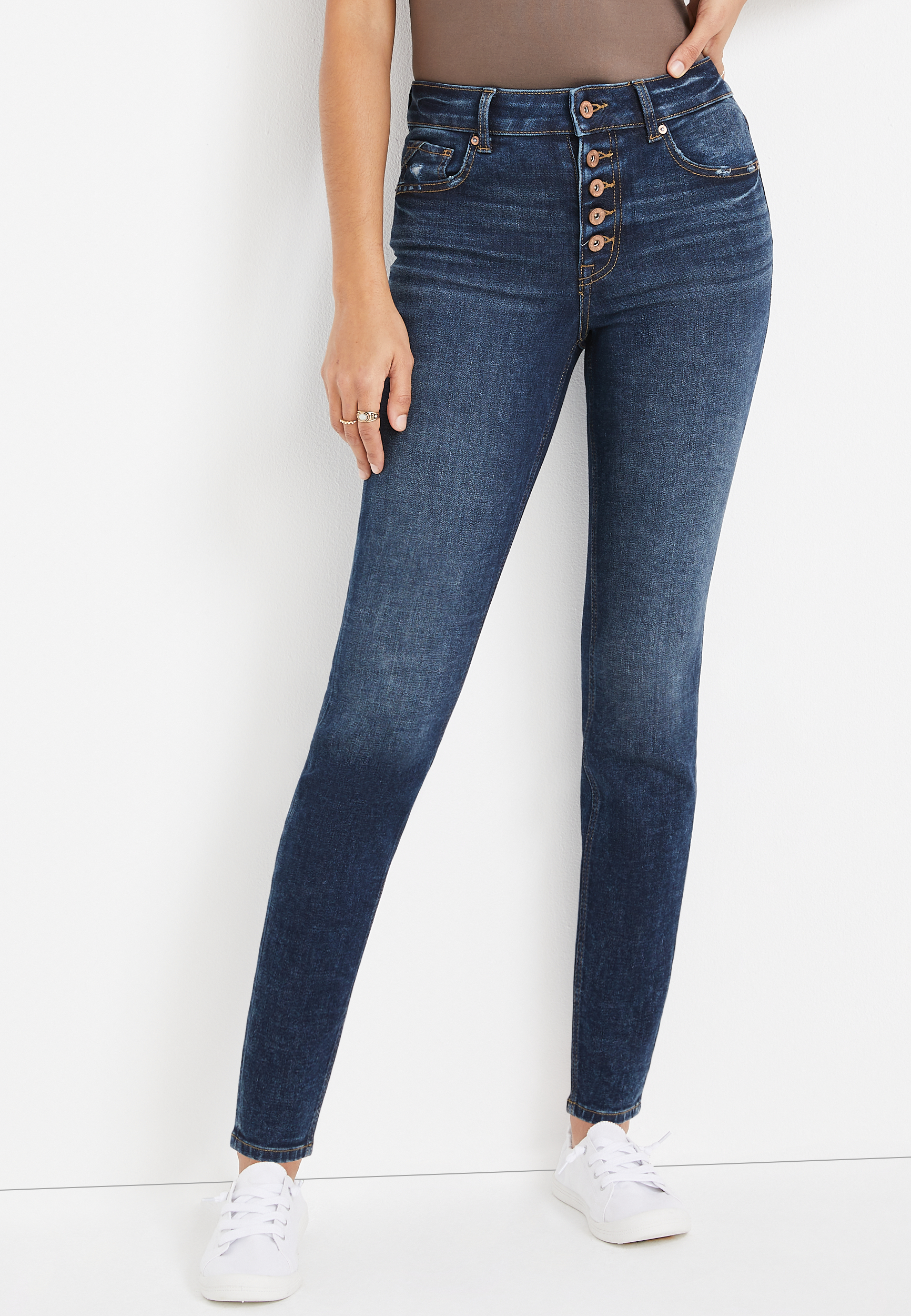 edgely™ Super Skinny High Rise Button Fly Jean