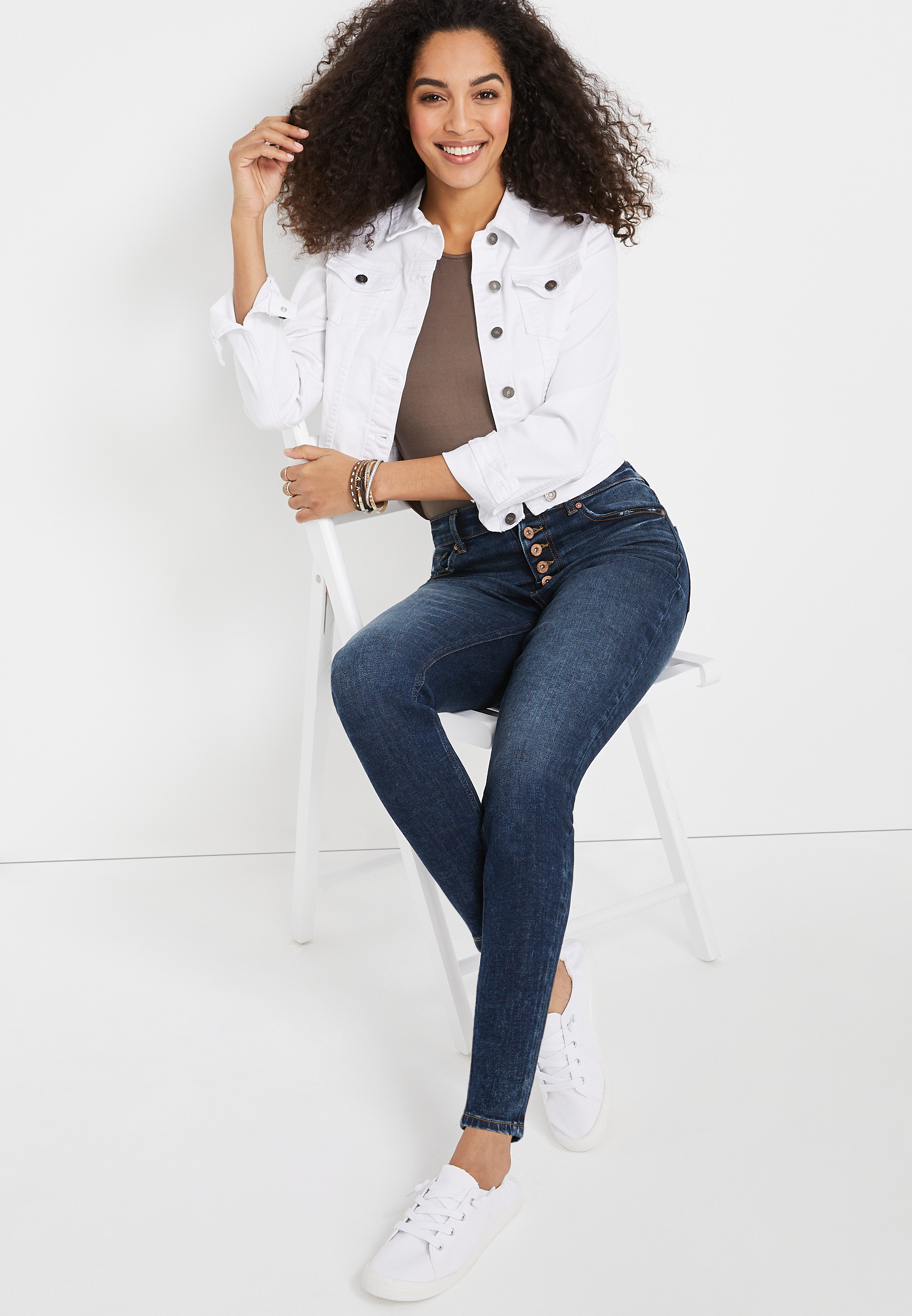 edgely&trade; Super Skinny High Rise Button Fly Jean, C258, large