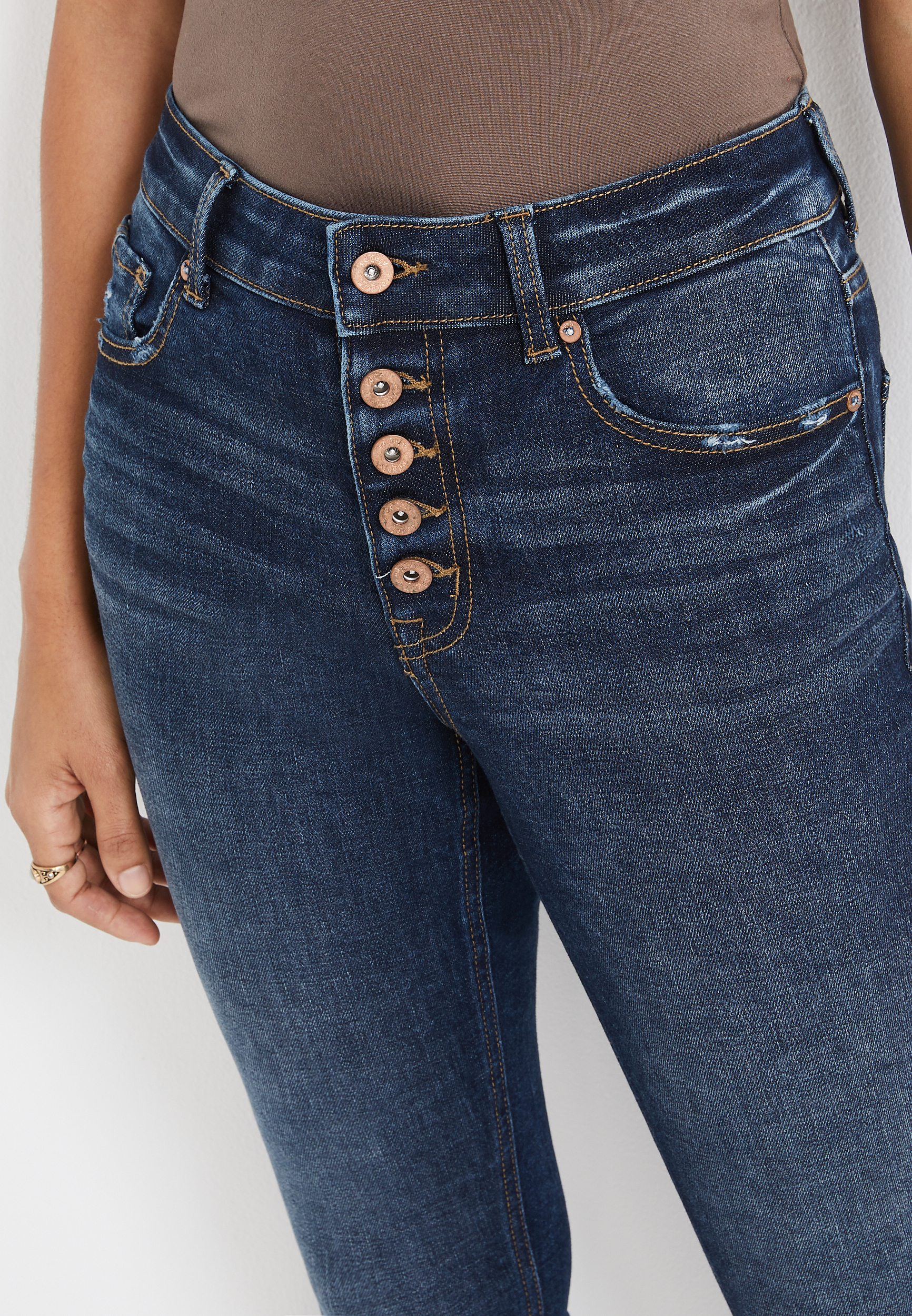 edgely&trade; Super Skinny High Rise Button Fly Jean, C258, large