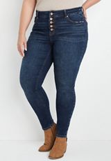 Plus Size edgely&trade; Super Skinny High Rise Button Fly Jean, C258, small