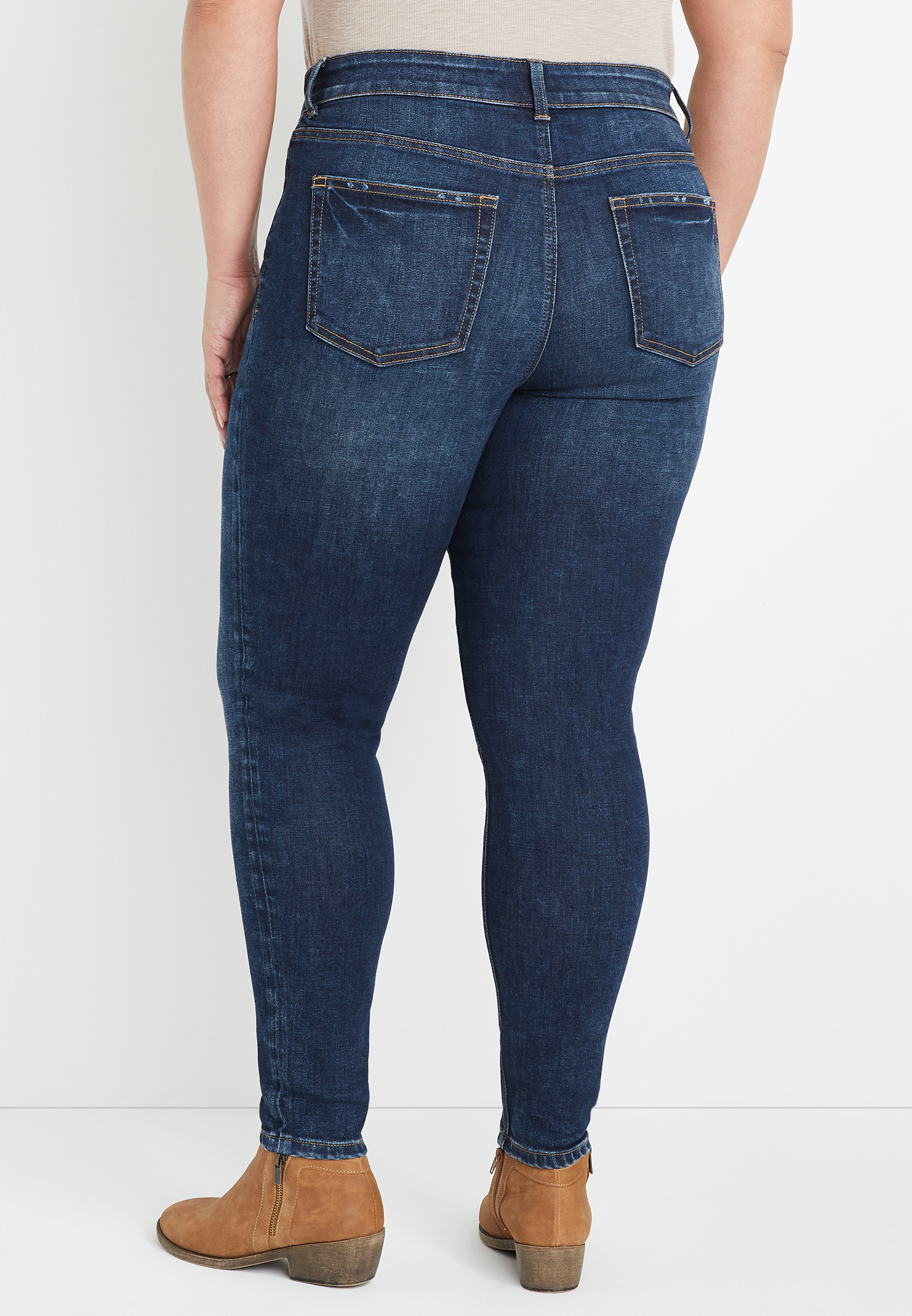 Plus Size edgely&trade; Super Skinny High Rise Button Fly Jean, C258, large