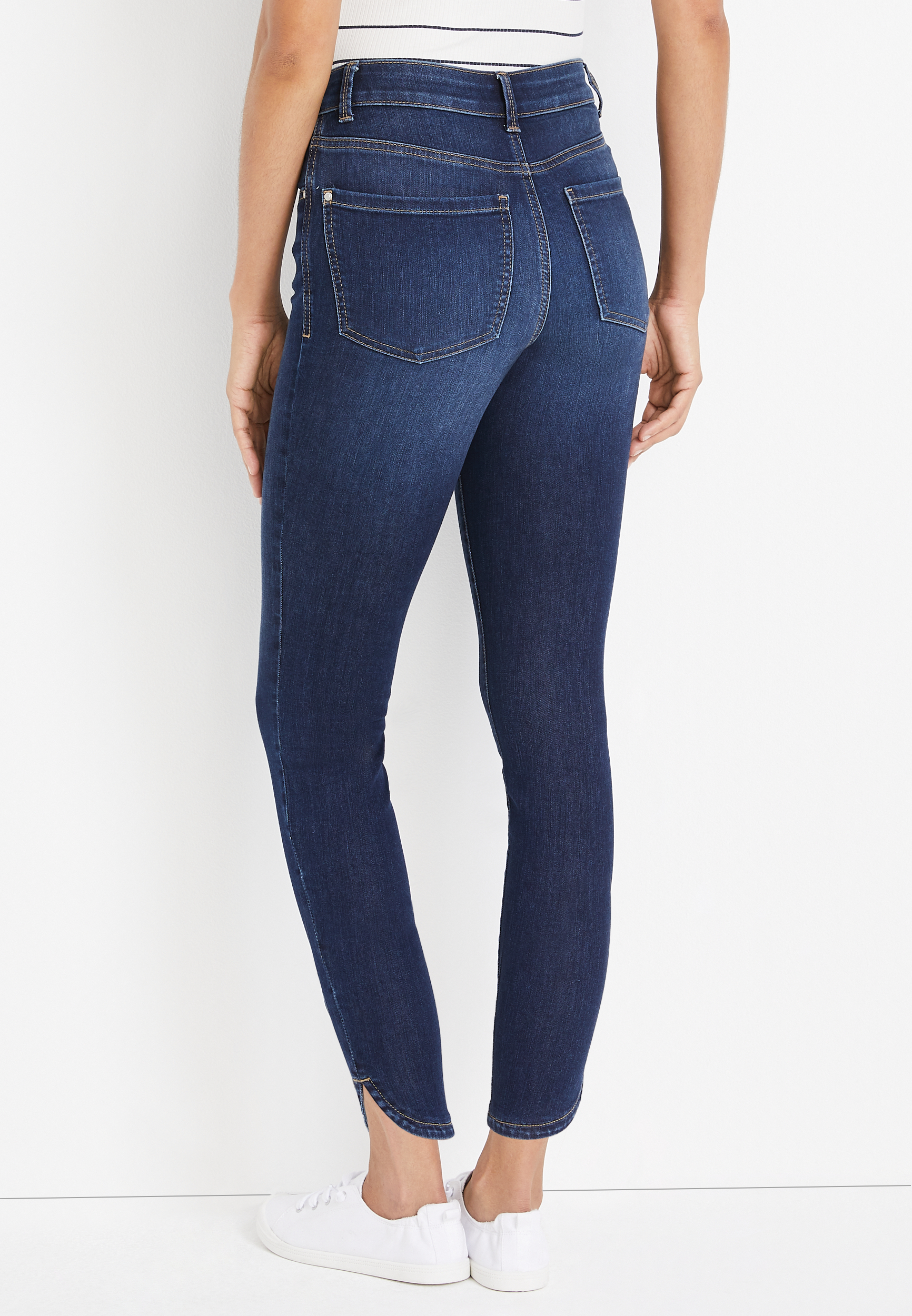 m jeans by maurices&trade; Everflex&trade; Super Skinny High Rise Tulip Hem Ankle Jean, , large