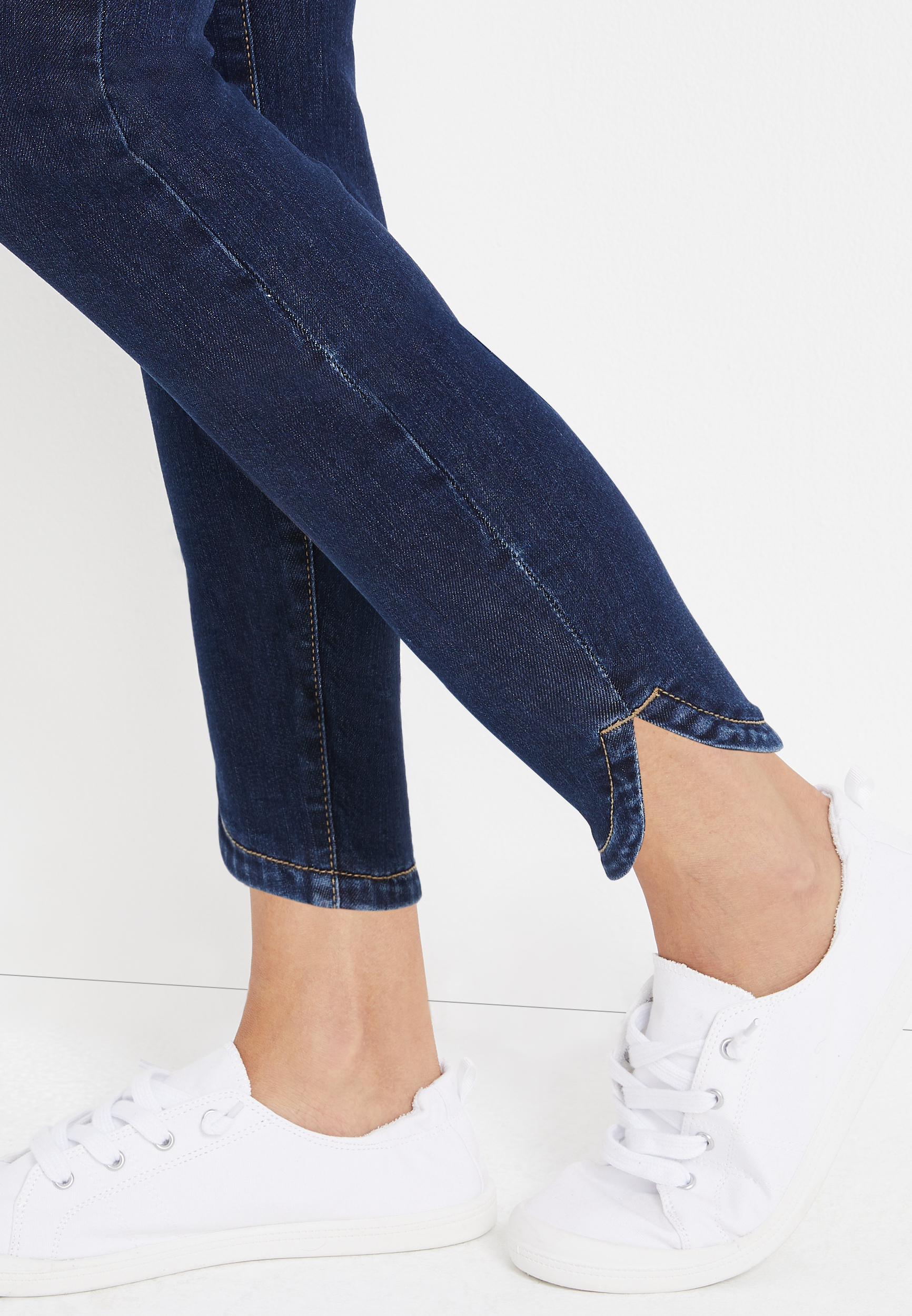 m jeans by maurices&trade; Everflex&trade; Super Skinny High Rise Tulip Hem Ankle Jean, , large
