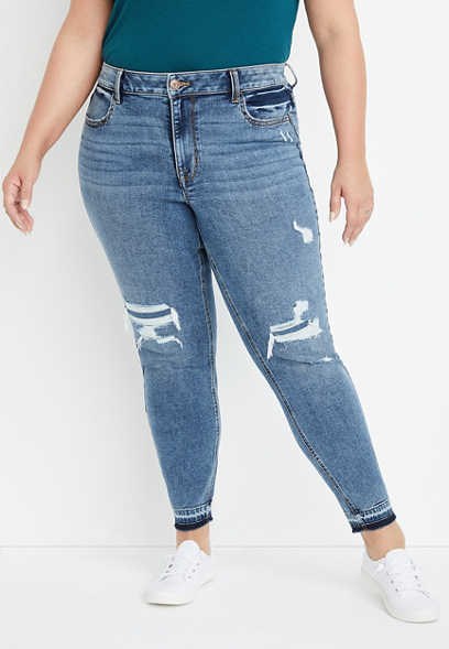 Plus Size m jeans by maurices™ Cool Comfort High Rise Ripped Jegging