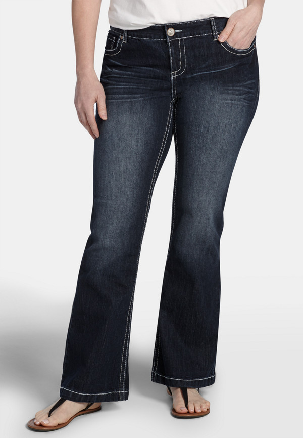 plus size Ellie dark wash flare jeans | maurices