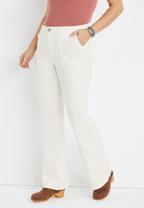 Plus Size m jeans by maurices™ White Flare High Rise Jean | maurices