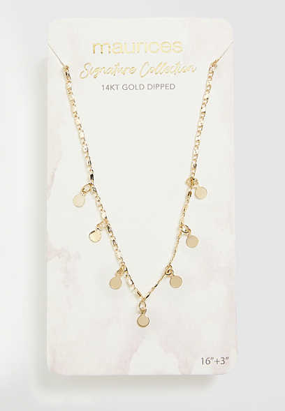 14k Gold Plated Dainty Piette Necklace