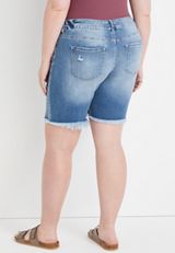 Plus Size KanCan&trade; Mid Rise Ripped Bermuda Short, C3337, small