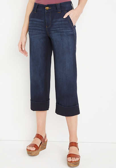 m jeans by maurices™ High Rise Rolled Hem Cropped Jean