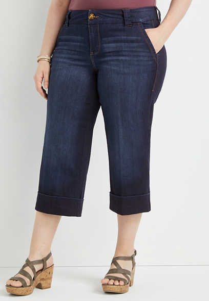 Plus Size m jeans by maurices™ High Rise Rolled Hem Cropped Jean