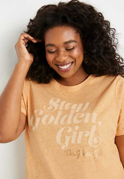 Plus Size Stay Golden Graphic Tee