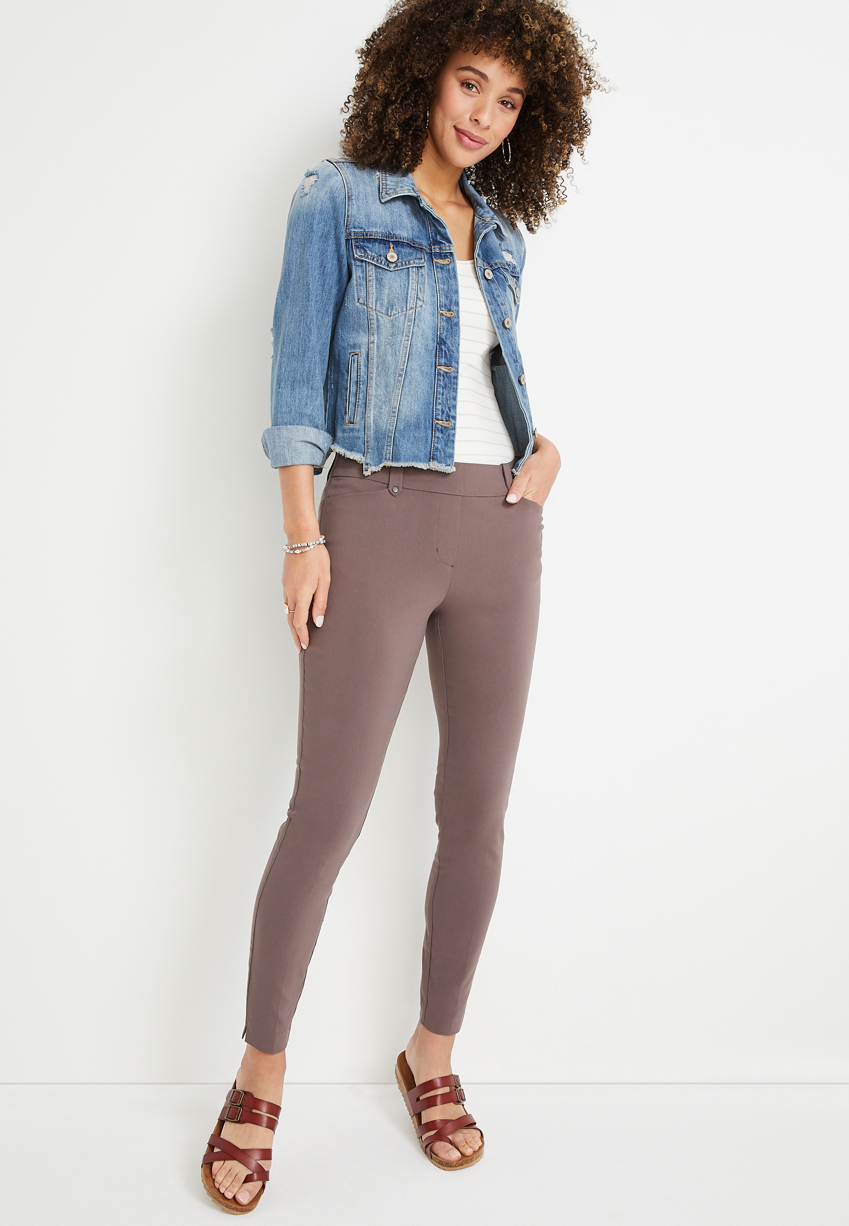 Pull On Bengaline Skinny Ankle Dress Pant maurices