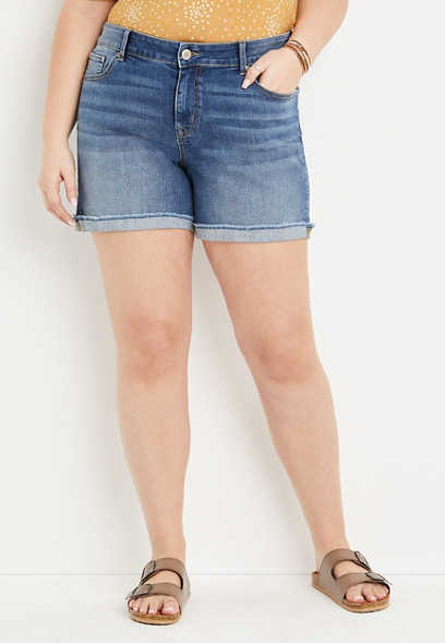 Plus Size m jeans by maurices™ Classic Mid Rise 6in Cuffed Short