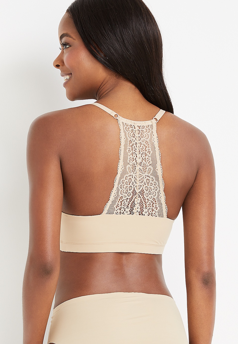 Maurices Ivory Lace Bralette XL Racerback Padded Cream Stretch X