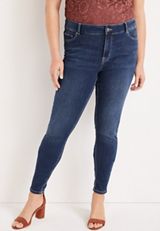 Plus Size m jeans by maurices&trade; Classic Skinny Mid Fit Mid Rise Jean, DARK SANDBLAST, small