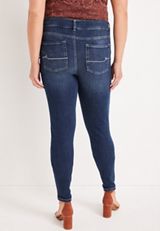 Plus Size m jeans by maurices&trade; Classic Skinny Mid Fit Mid Rise Jean, DARK SANDBLAST, small
