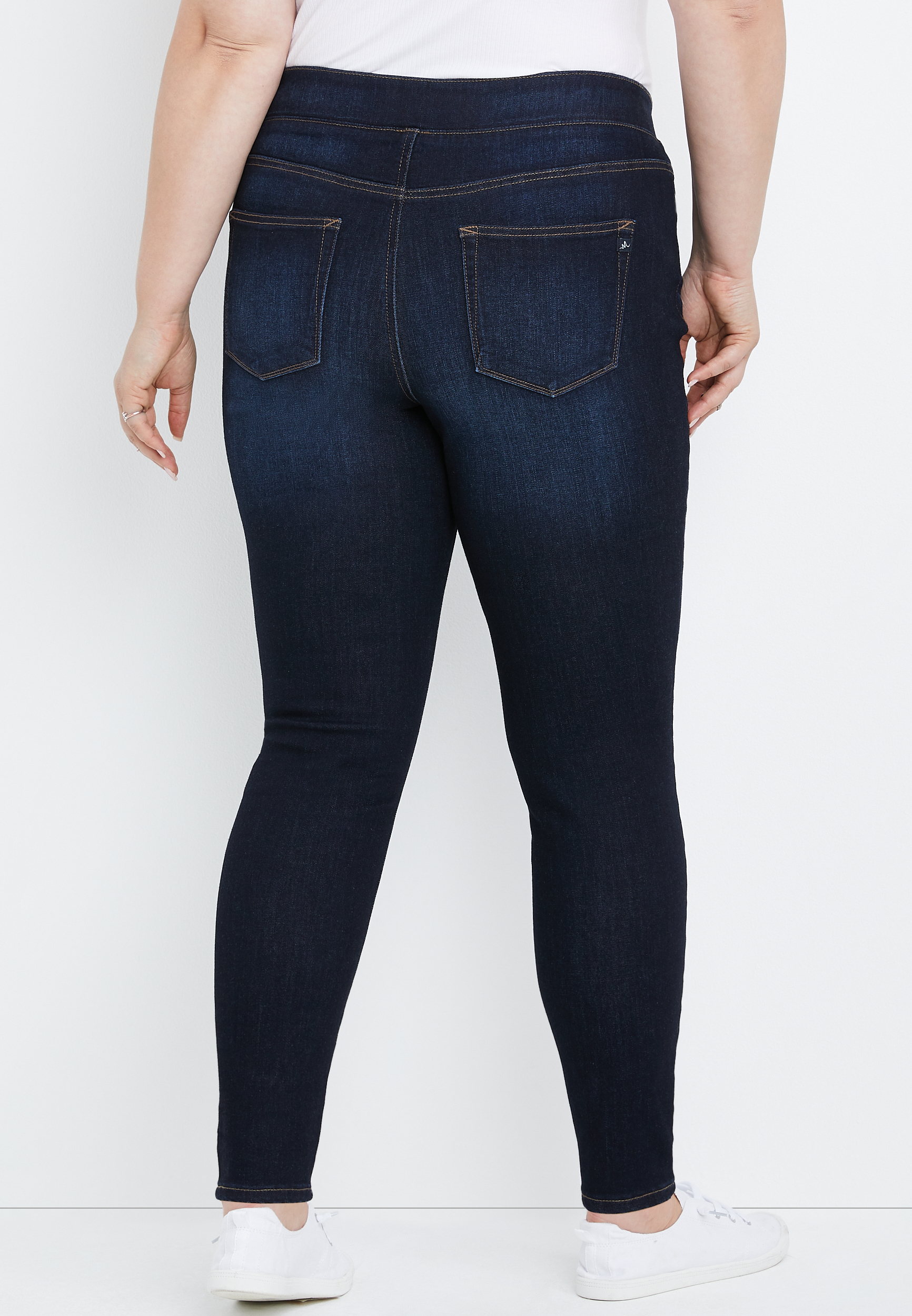 Plus Size m jeans by maurices&trade; Cool Comfort Crossover High Rise Pull On Super Skinny Jean, , large