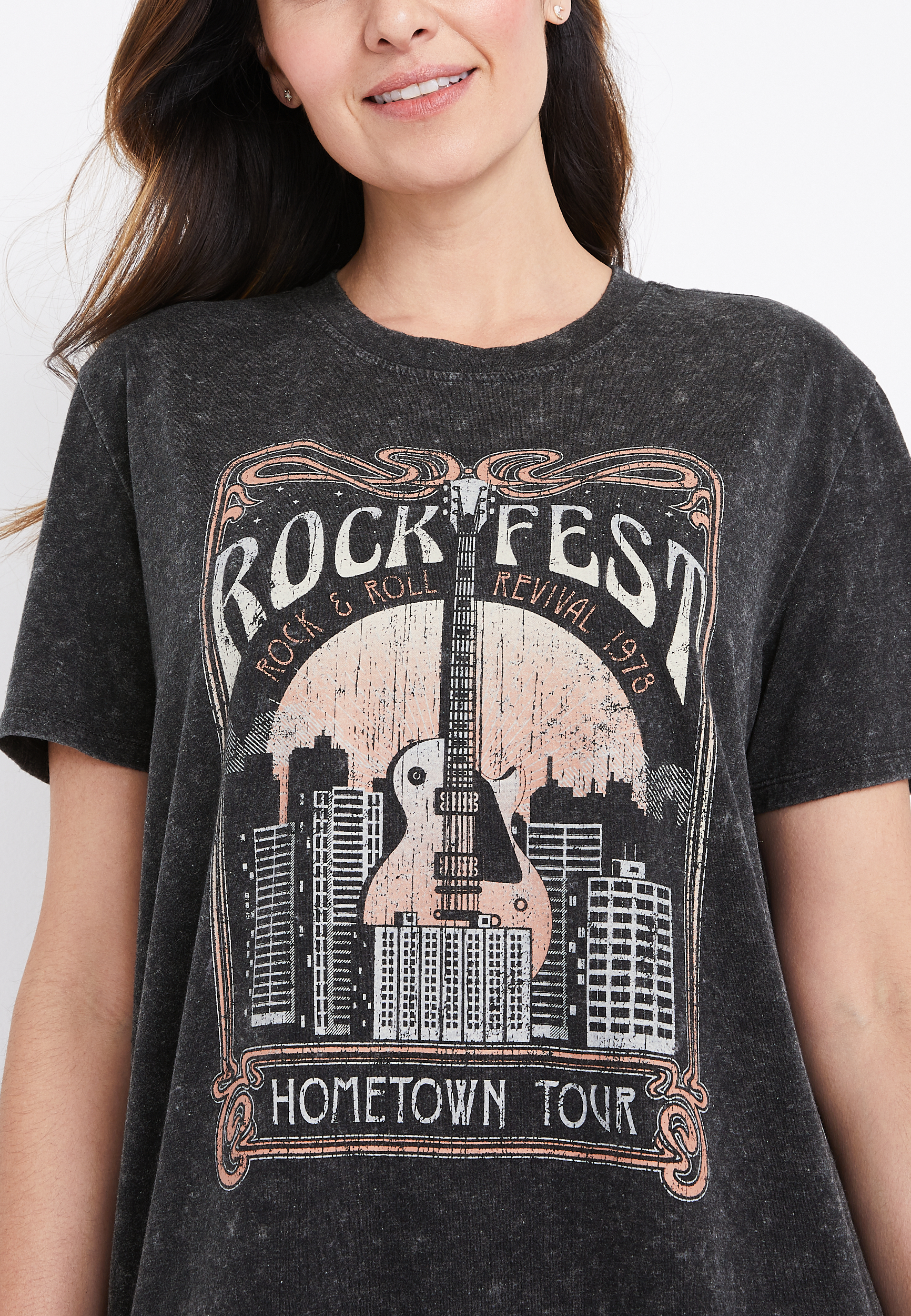 Rockfest Oversized Graphic Tee | maurices
