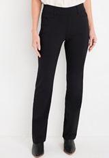 Black Bengaline Mid Rise Bootcut Pant, C106, small