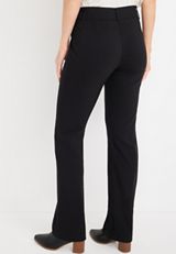 Black Bengaline Mid Rise Bootcut Pant, C106, small