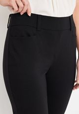 Black Bengaline Mid Rise Bootcut Pant, C106, small