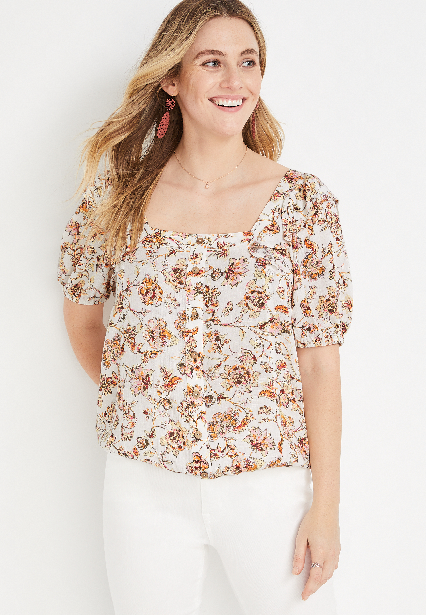 Floral Peasant Blouse maurices