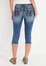 Vigoss&reg; Heritage Mid Rise Cuffed Hem Capri, DARK SANDBLAST, small