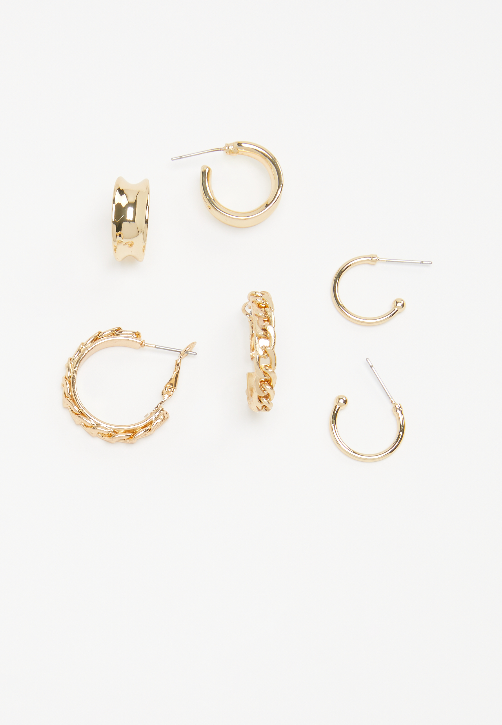 3 Piece Gold Huggie Hoop Earring Set | maurices