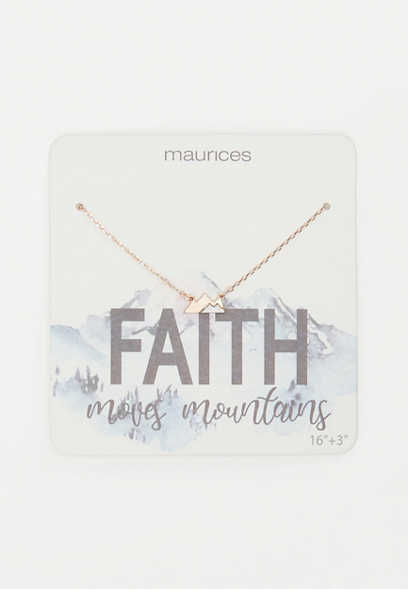 Gold Faith Moves Mountains Dainty Necklace