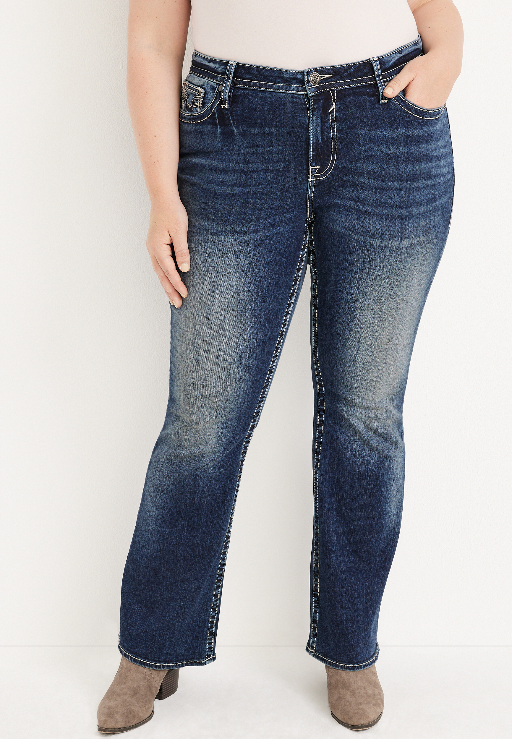 Plus Size Vigoss&reg; Flare Mid Rise Jean, , large