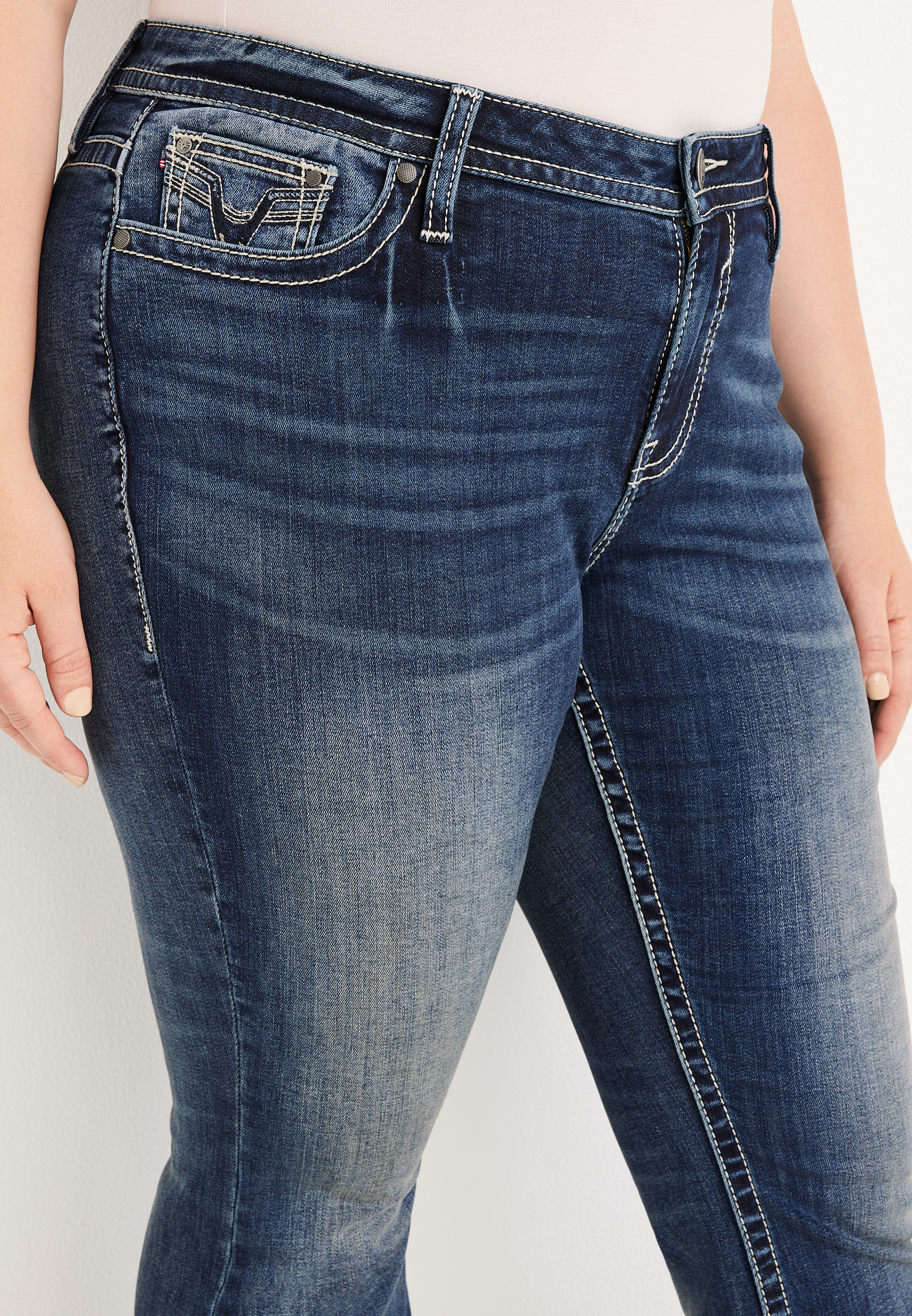 Plus Size Vigoss&reg; Flare Mid Rise Jean, , large