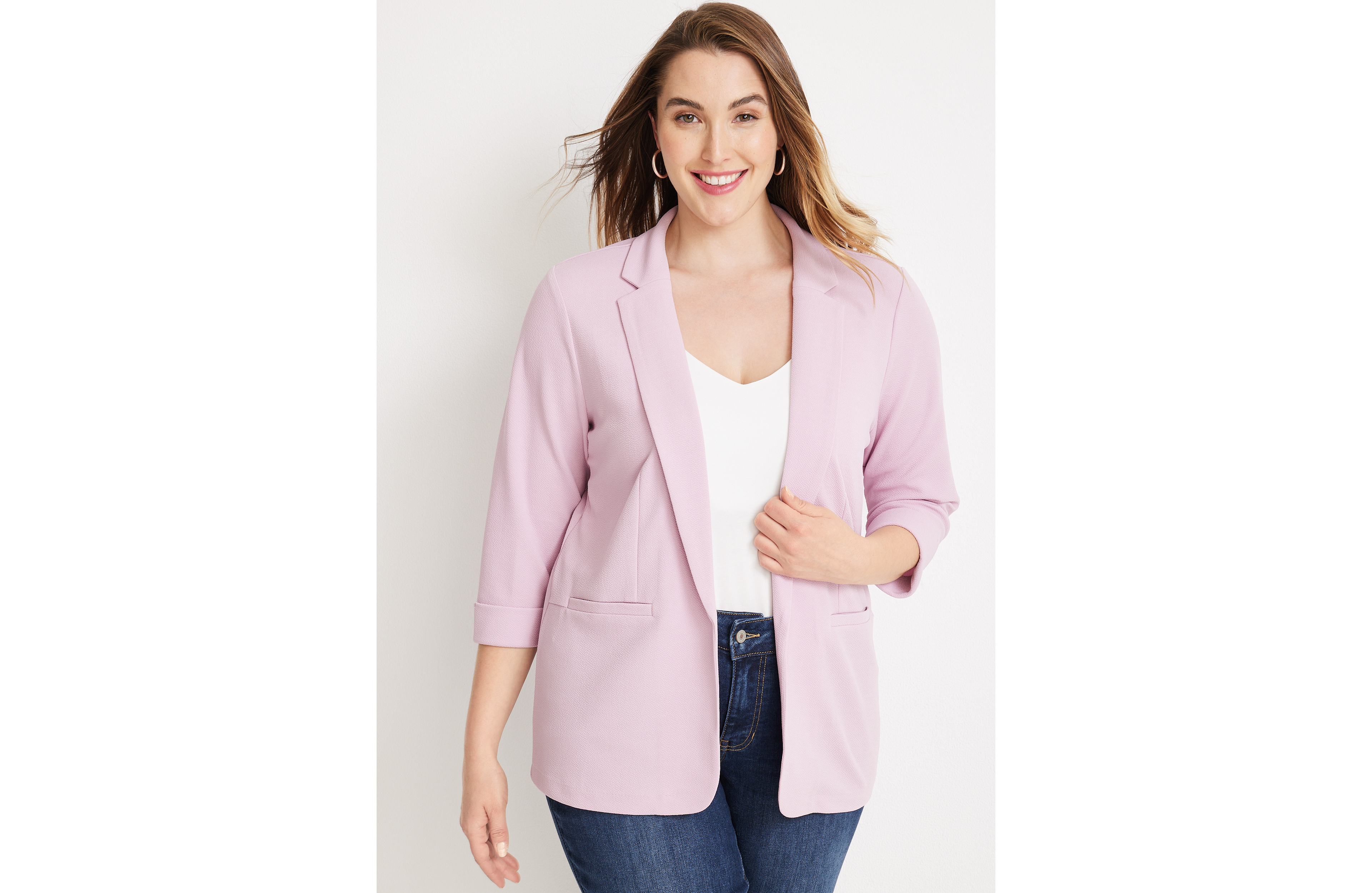 Plus Size Versa Open Front Blazer