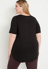 Plus Size 24/7 Olivia Solid V Neck Tunic Tee, C106, small