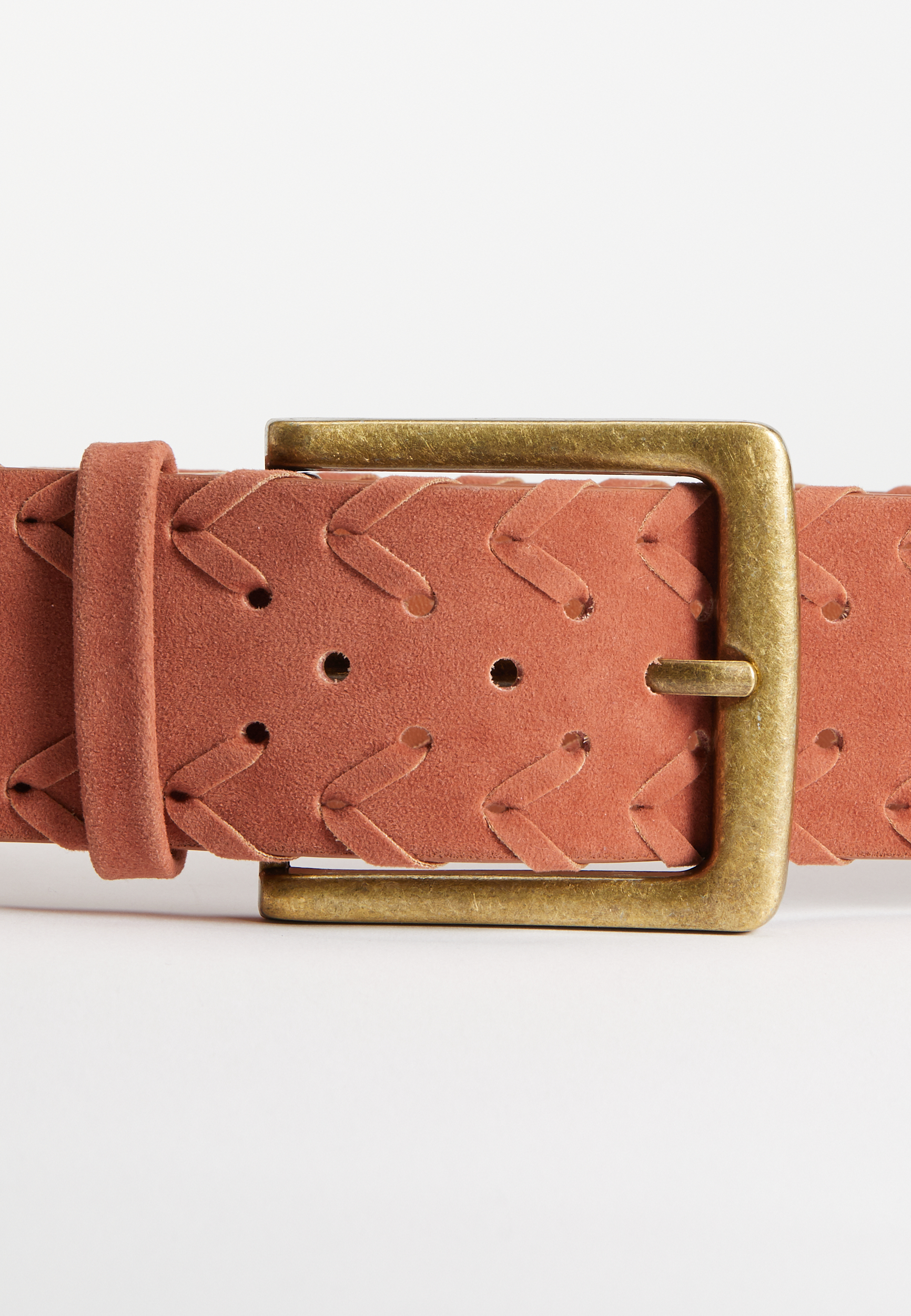 Woven Cognac Dress Belt, C1144, large