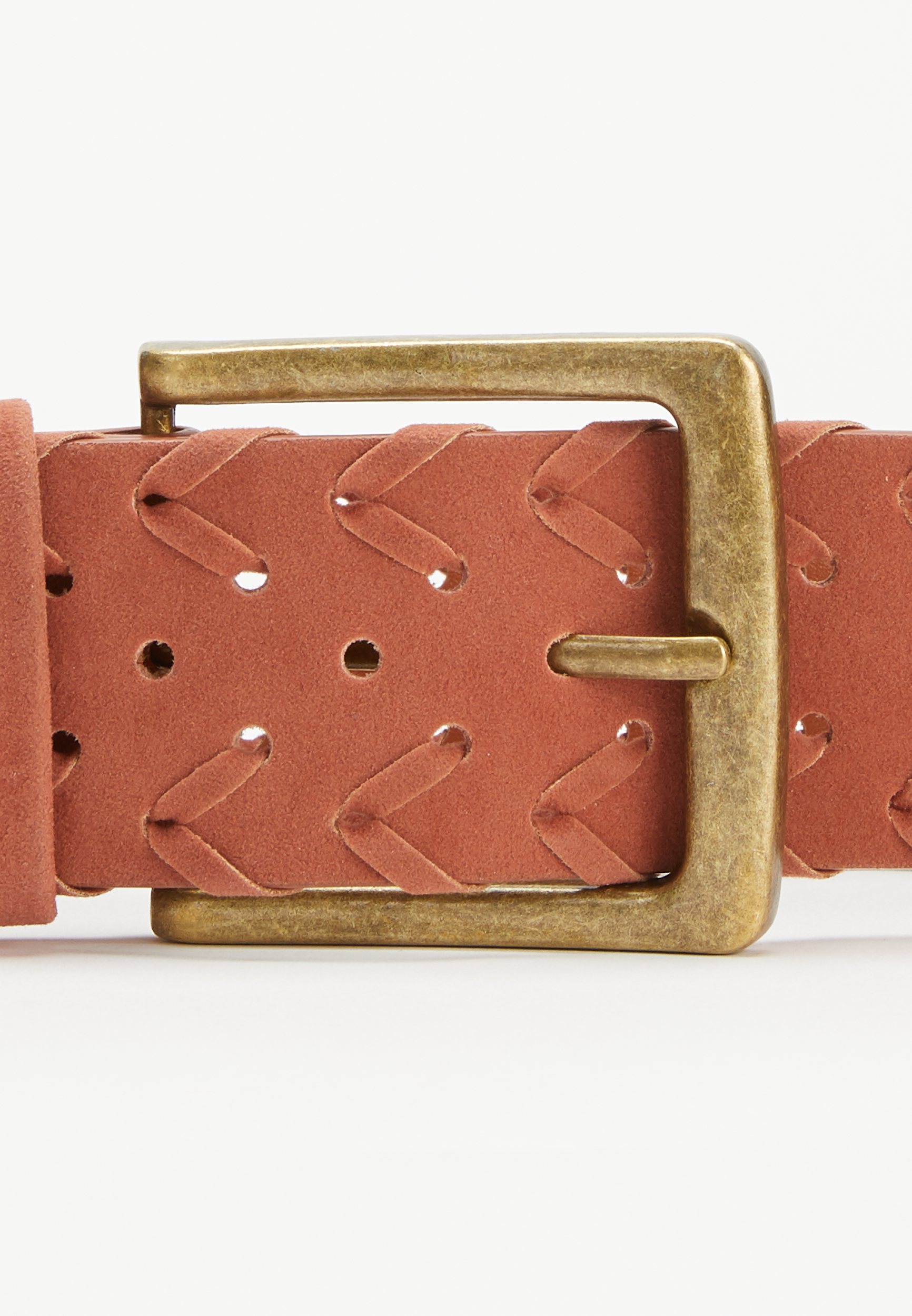 Plus Size Woven Cognac Dress Belt, , large