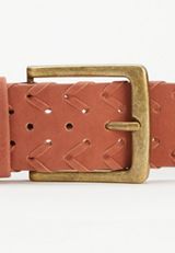 Plus Size Woven Cognac Dress Belt, , small